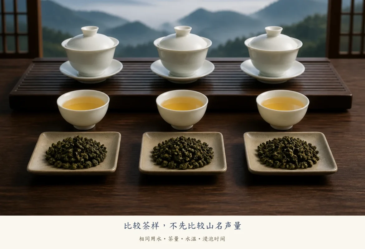 阿里山茶样以相同冲泡条件比较