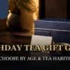 Taiwanese birthday tea gift box beside a handwritten birthday card