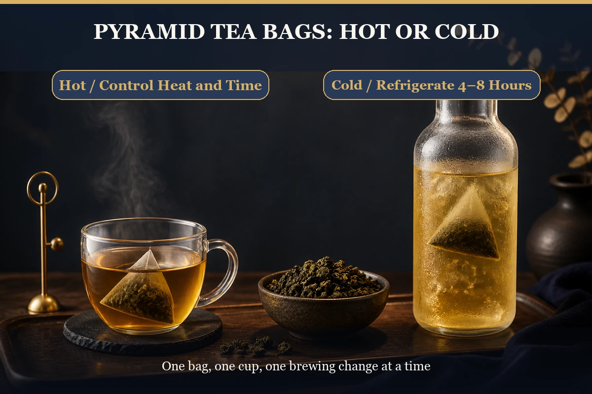 Hot brew cold brew and buying checklist for pyramid tea bags