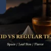 Pyramid tea bags versus regular tea bags by space leaf size and flavor