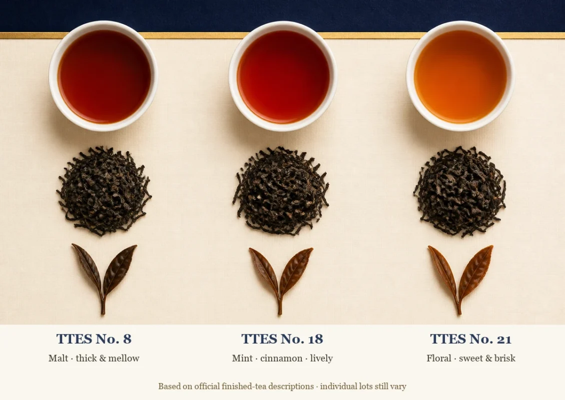 TTES No. 8 compared with TTES No. 18 and TTES No. 21