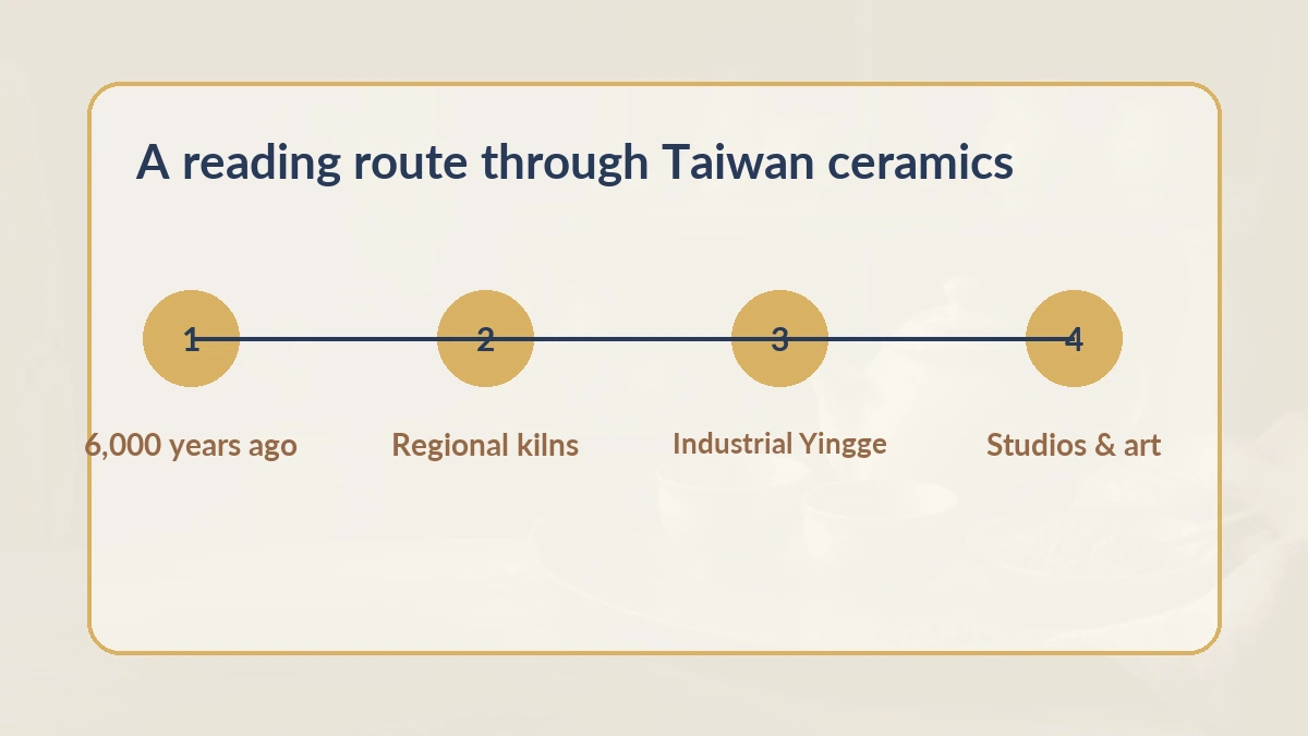 Timeline of Taiwan ceramic art from prehistoric pottery to studios