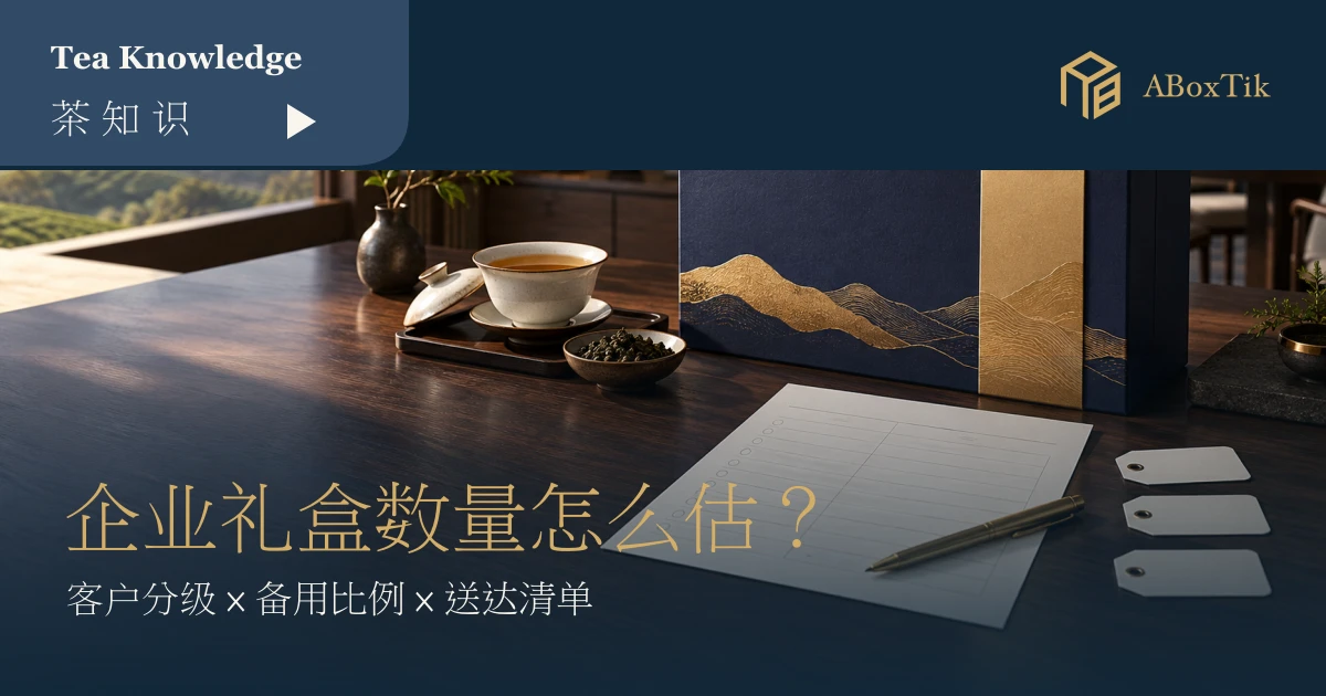 企业送礼规划桌上的茶礼盒、收礼名单与茶杯