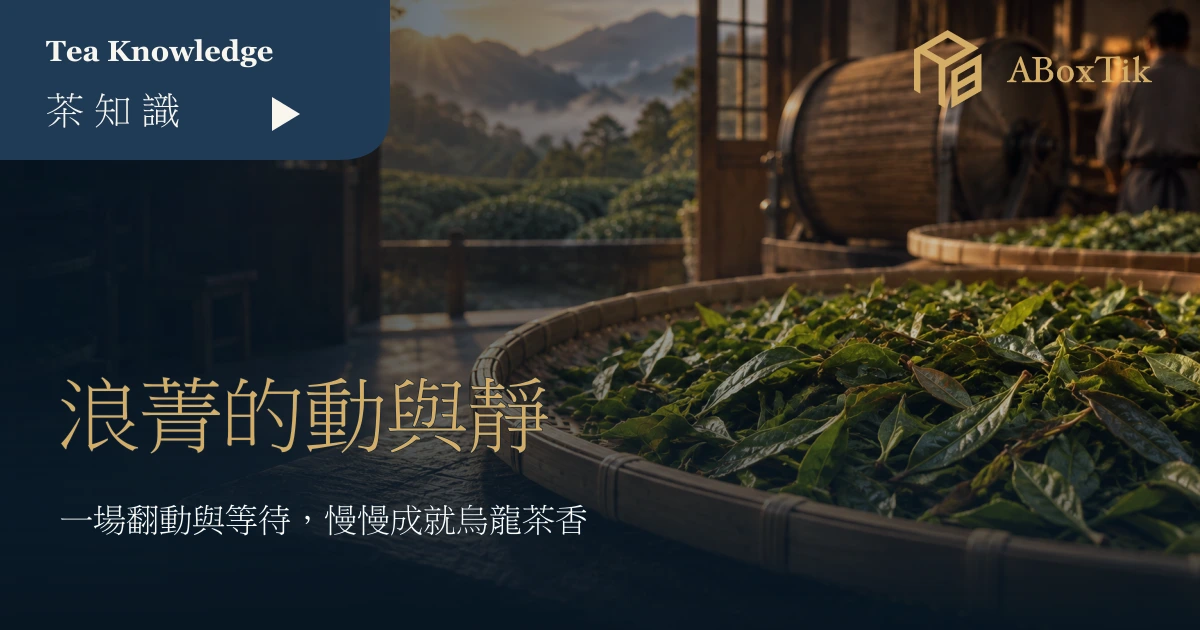 竹笳笠上經受控浪菁後靜置的烏龍茶菁與製茶工藝情境