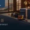 婚礼桌面上的台湾茶礼与空白祝福卡