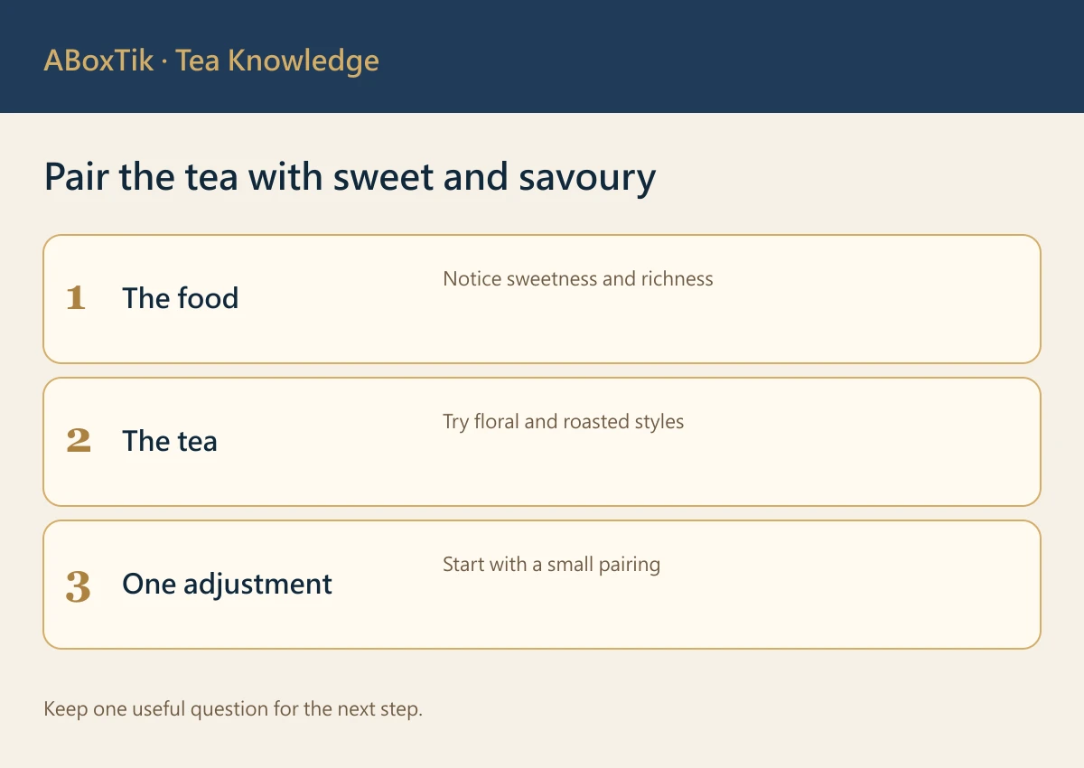Taiwanese tea pairing for British afternoon tea: food features, tea styles and one adjustment