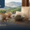 可降解茶包：普通滤袋、茶杯与包装笔记的暖色茶席