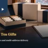 Corporate Lunar New Year tea gifts with a blank delivery checklist and a tea cup