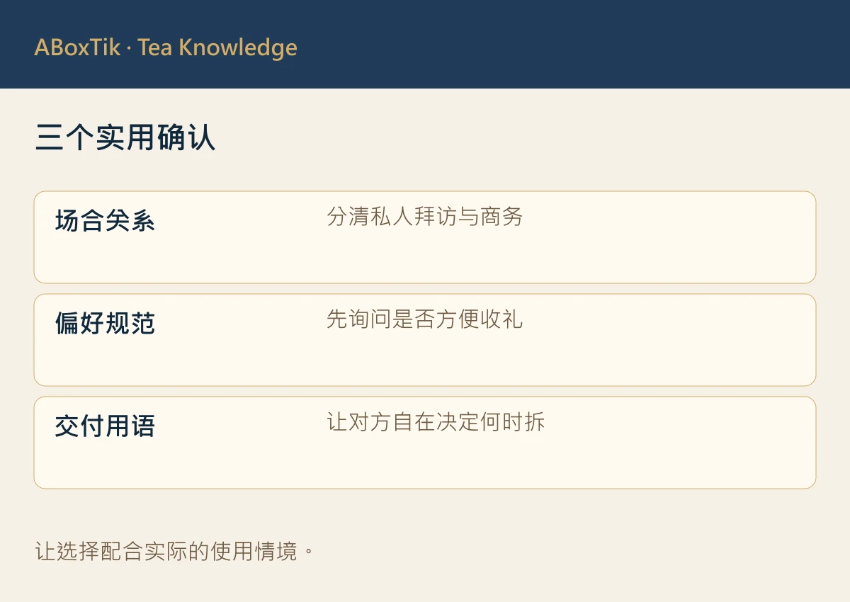跨文化茶礼确认表：先询问、清楚介绍并尊重收礼选择
