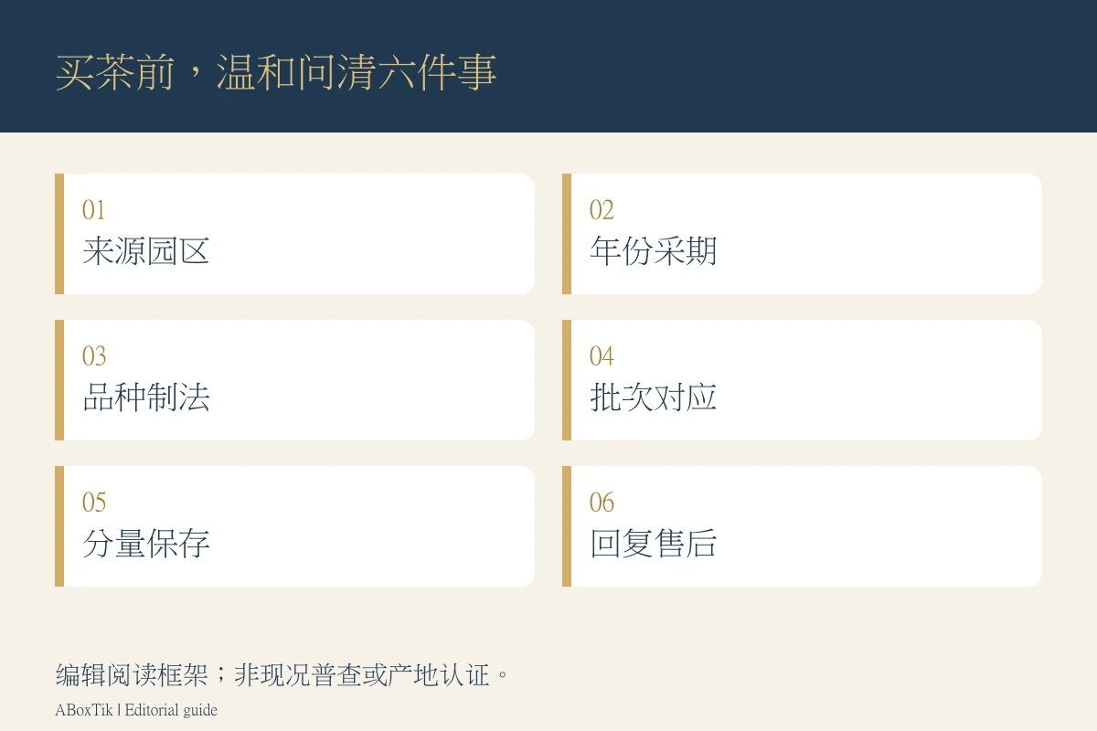 大禹岭茶选购的来源、年份、制法、批次、保存与售后六问清单