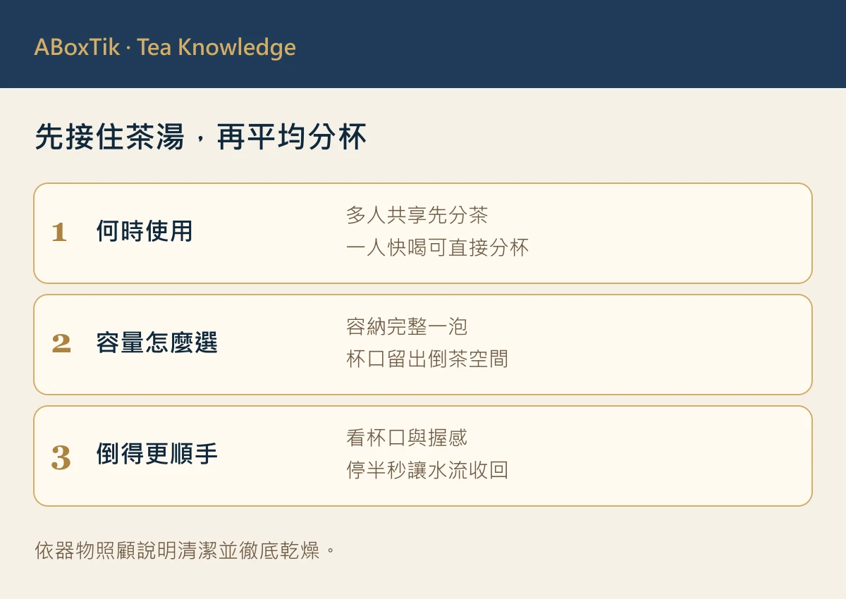公道杯分茶流程：從出湯到平均分杯
