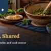 Lei cha bowl, tea cups and shared snacks on a welcoming table