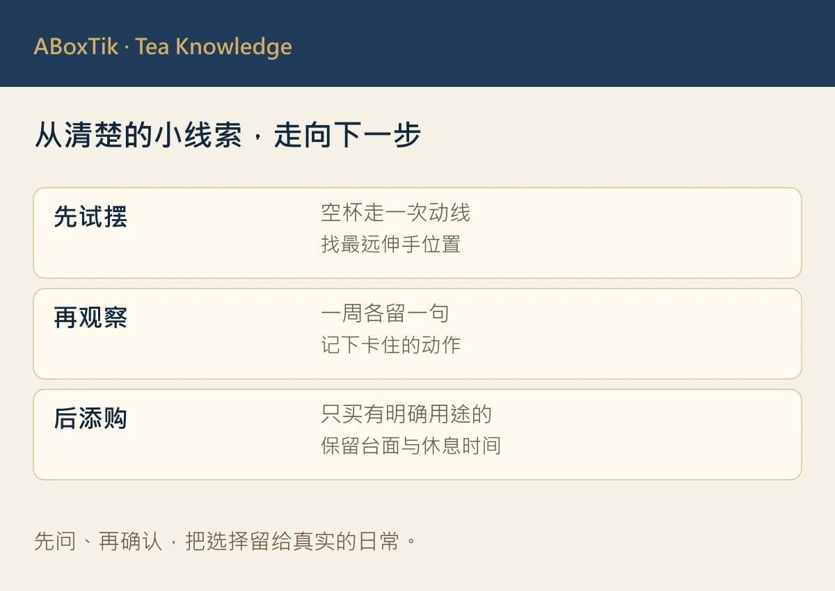 居家茶吧添购前比较卡：动线、清理与日常茶款