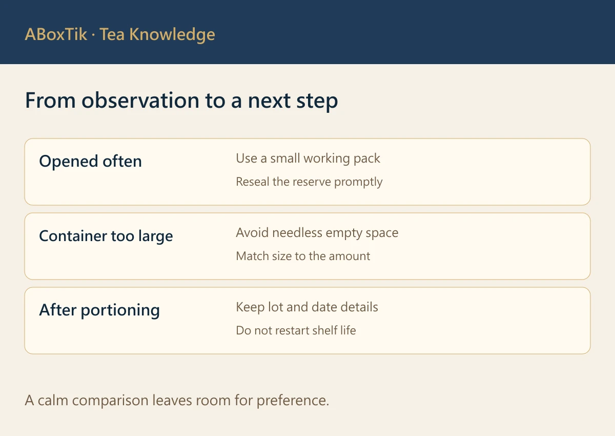 From observation to a next step