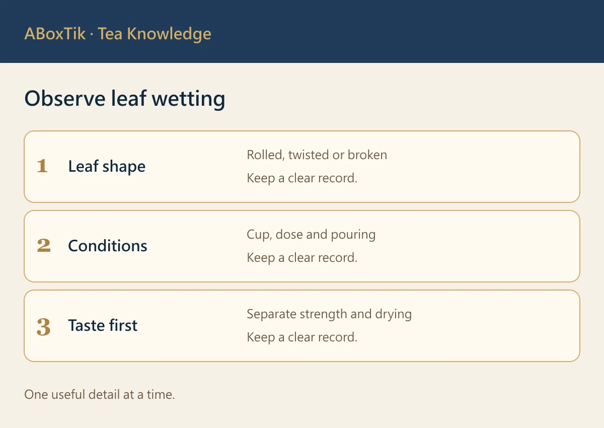 Why Tea Leaves Float: Wetting, Taste and Better Cup Brewing - ABoxTik 一盒精品 2 Observe leaf wetting