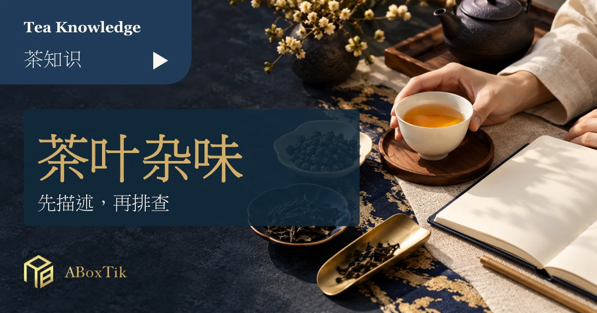 茶叶杂味观察用的白杯、乾茶与空白笔记