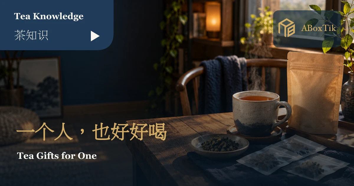 送茶给独居朋友:份量、开封节奏与贴心卡片 - ABoxTik 一盒精品 1 小公寓茶桌上的马克杯与小份密封茶包