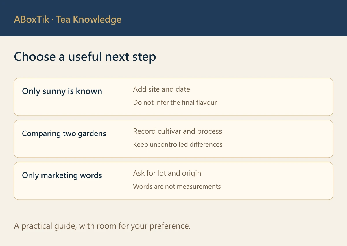 Sunny or Shaded Tea Gardens: What to Compare - ABoxTik 一盒精品 3 Choose a useful next step