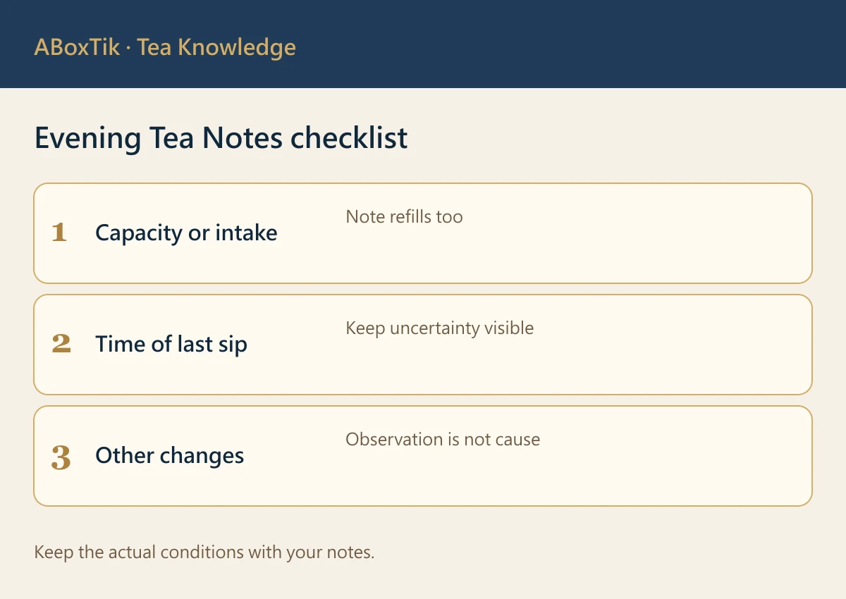 Evening Tea Notes checklist