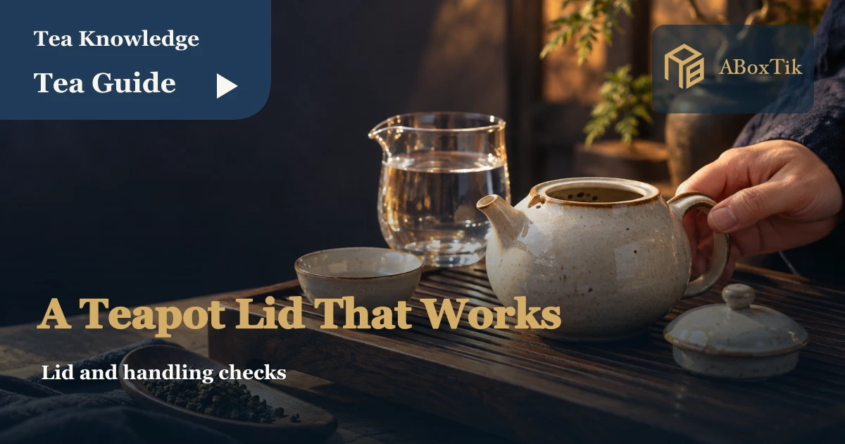 A teapot, its lid set safely beside it and cool-water test tools