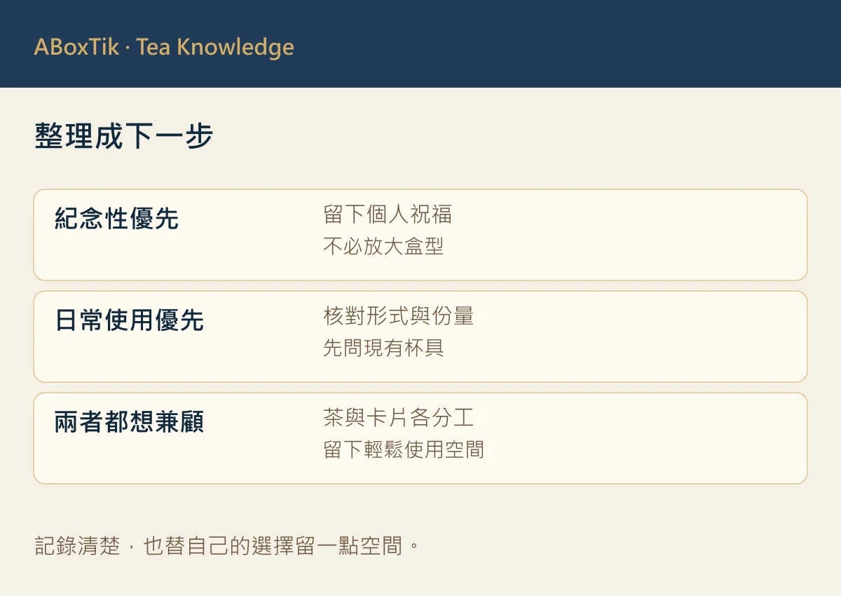 整理成下一步