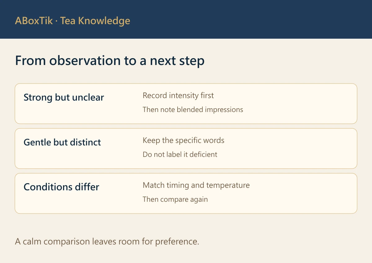 From observation to a next step