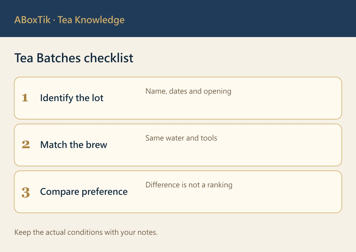 Tea Batches checklist