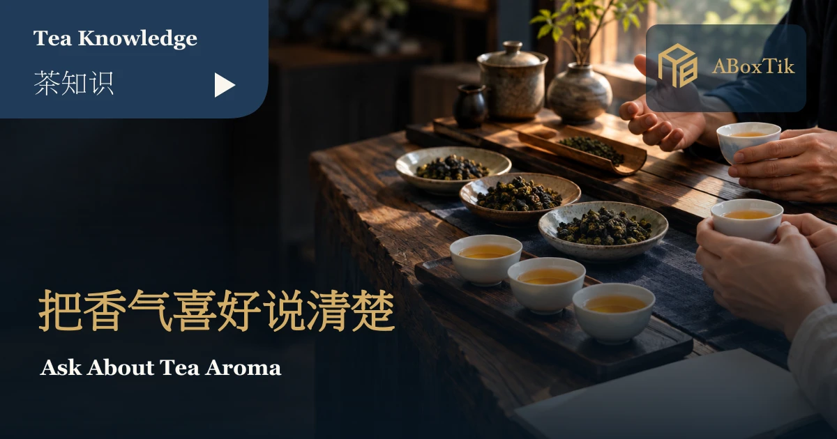 茶店桌上的试饮杯、乾茶小碟与空白笔记