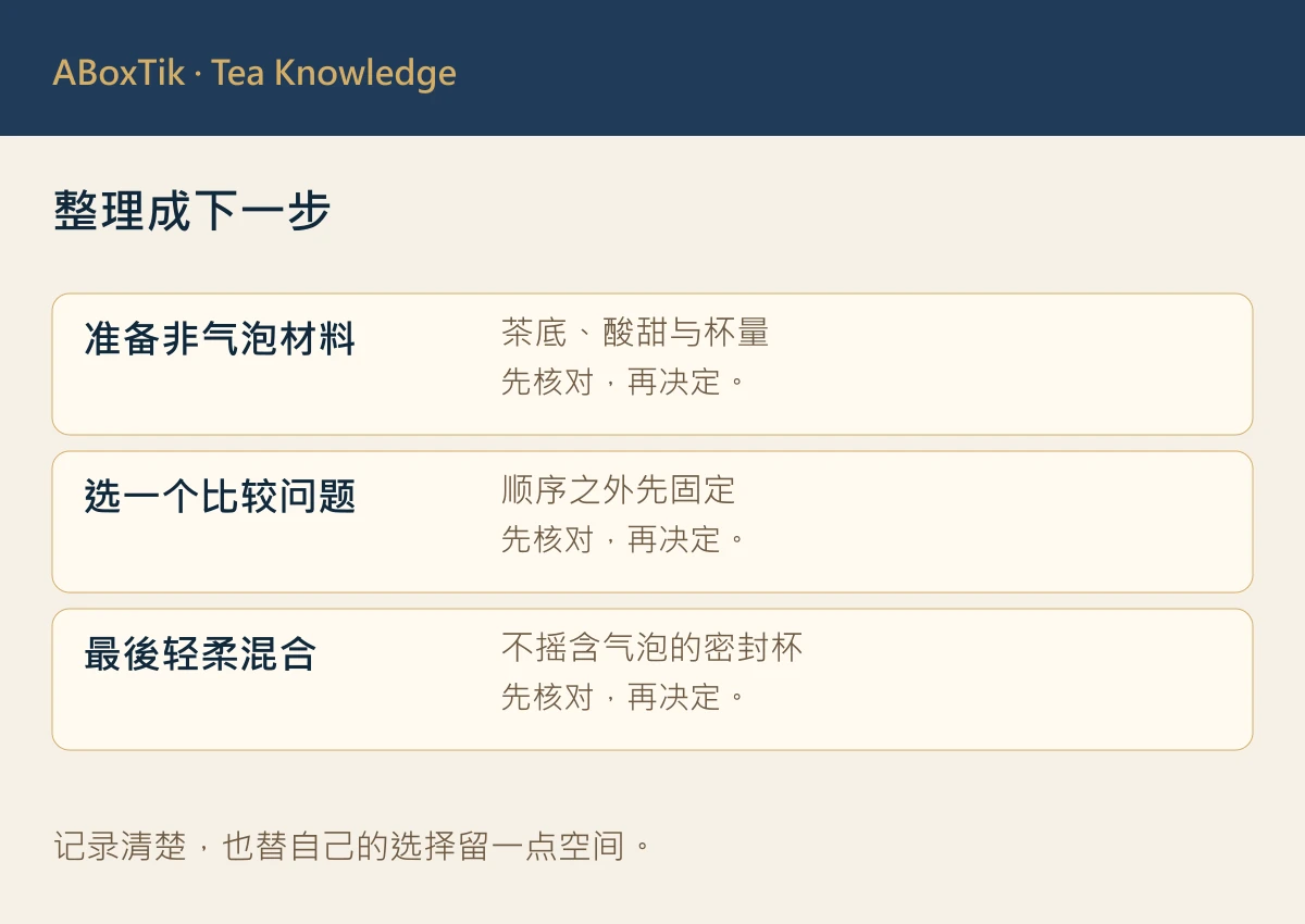 整理成下一步