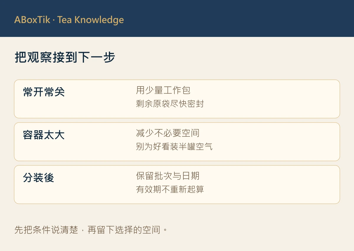 茶叶分装容器怎麽选?小袋小罐与使用频率指南 - ABoxTik 一盒精品 3 把观察接到下一步