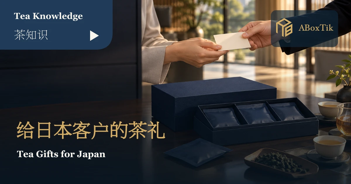 送日本客户台湾茶:包装、风味与礼数提醒 - ABoxTik 一盒精品 1 办公桌上的素色茶礼与交付卡片