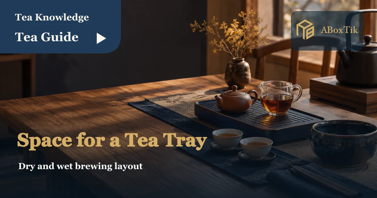 A compact tea tray, teapot, pitcher and cups with working space
