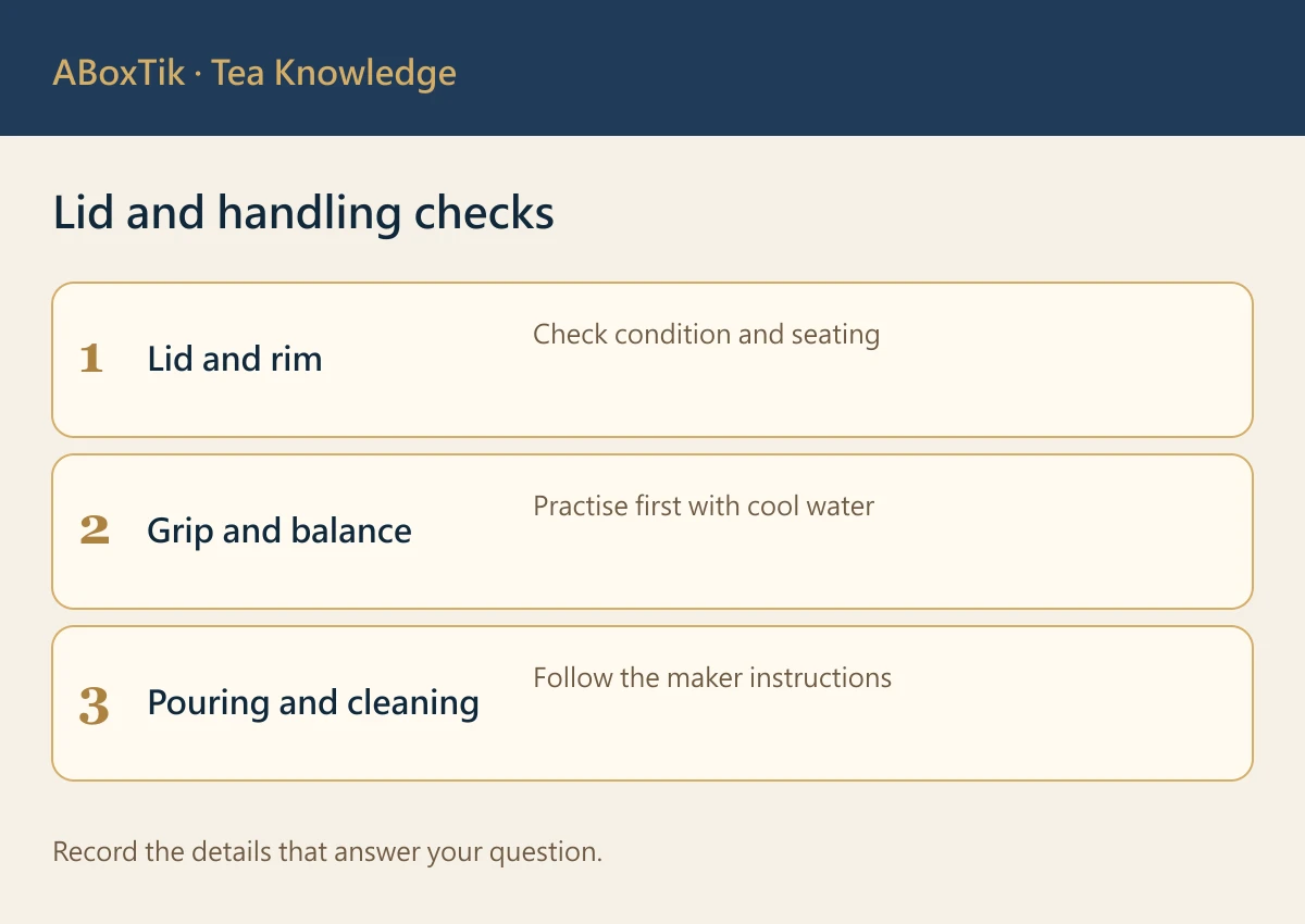 Lid and handling checks