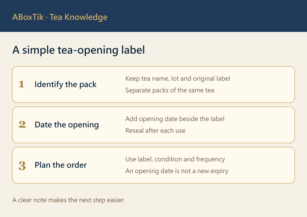 How to Label Tea Opening Dates Without Losing the Original Details - ABoxTik 一盒精品 2 tea opening dates — A simple tea-opening label