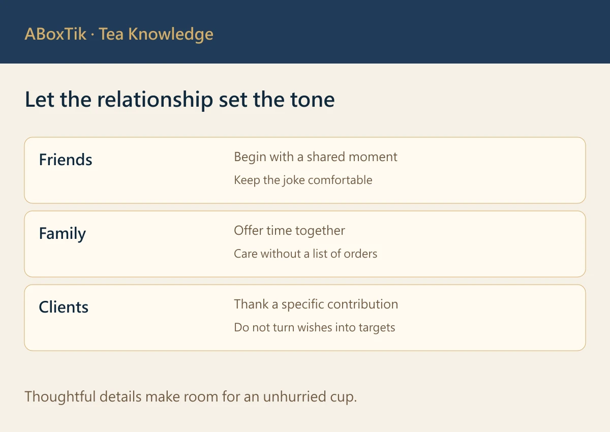Message templates for friends, family and clients
