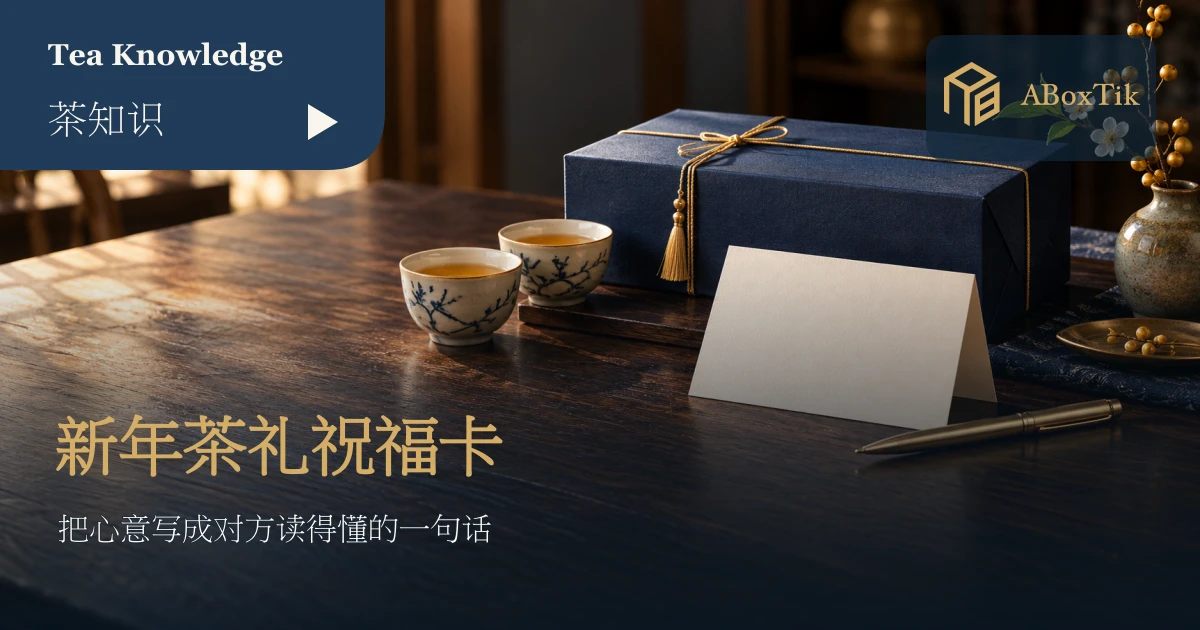 新年茶礼与朋友家人客户祝福卡