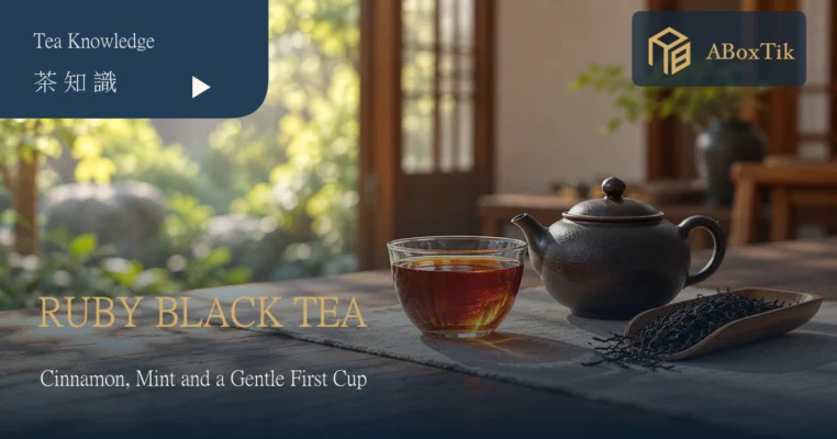 Ruby black tea setting for a gentle first cup