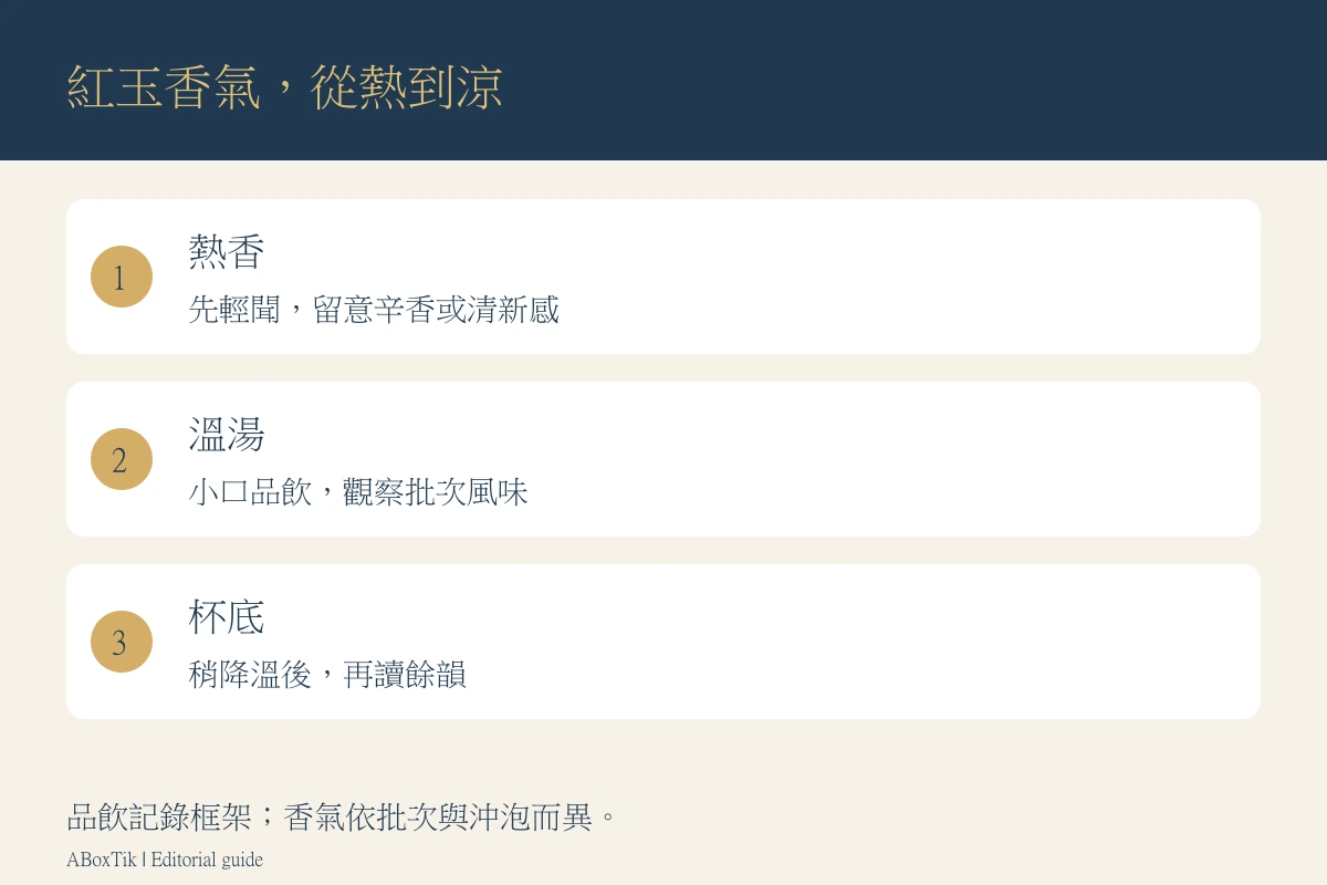 紅玉從熱香、溫湯到杯底餘韻的三層品飲觀察