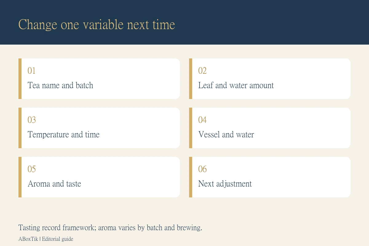 Six Ruby black tea tasting record fields for the next brew