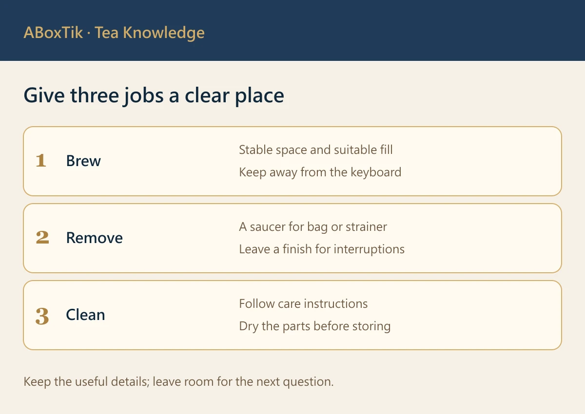 Office mug, removable infuser and whole-leaf tea bags