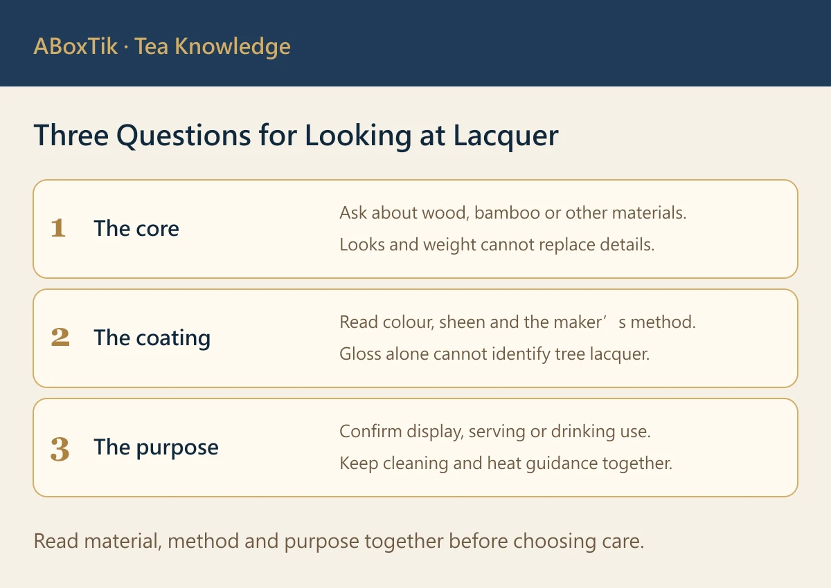 Taiwanese lacquerware checklist: ask about the core, coating and intended use