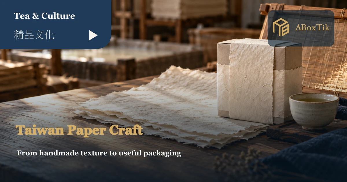 Taiwan handmade paper texture and paper-craft tea gift packaging