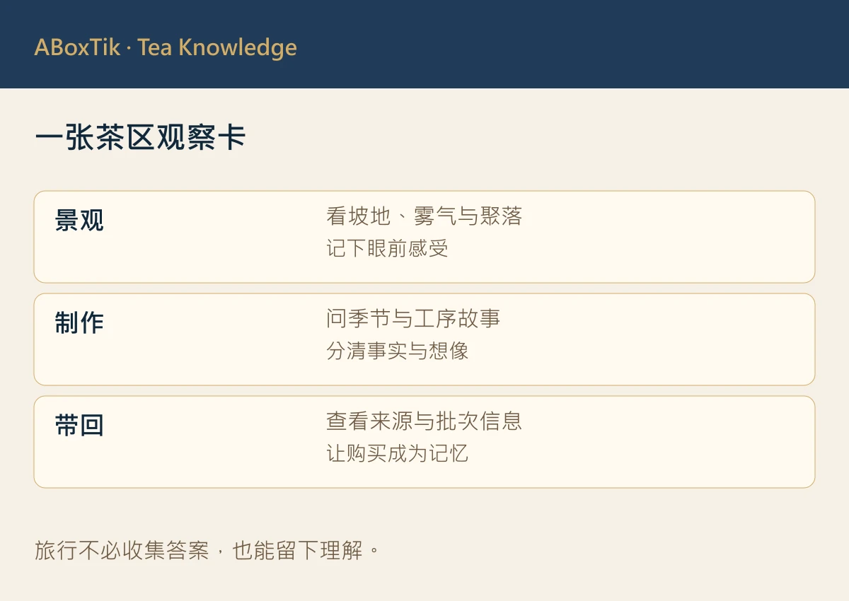 茶区走读的地景、制作与待客方式三栏笔记