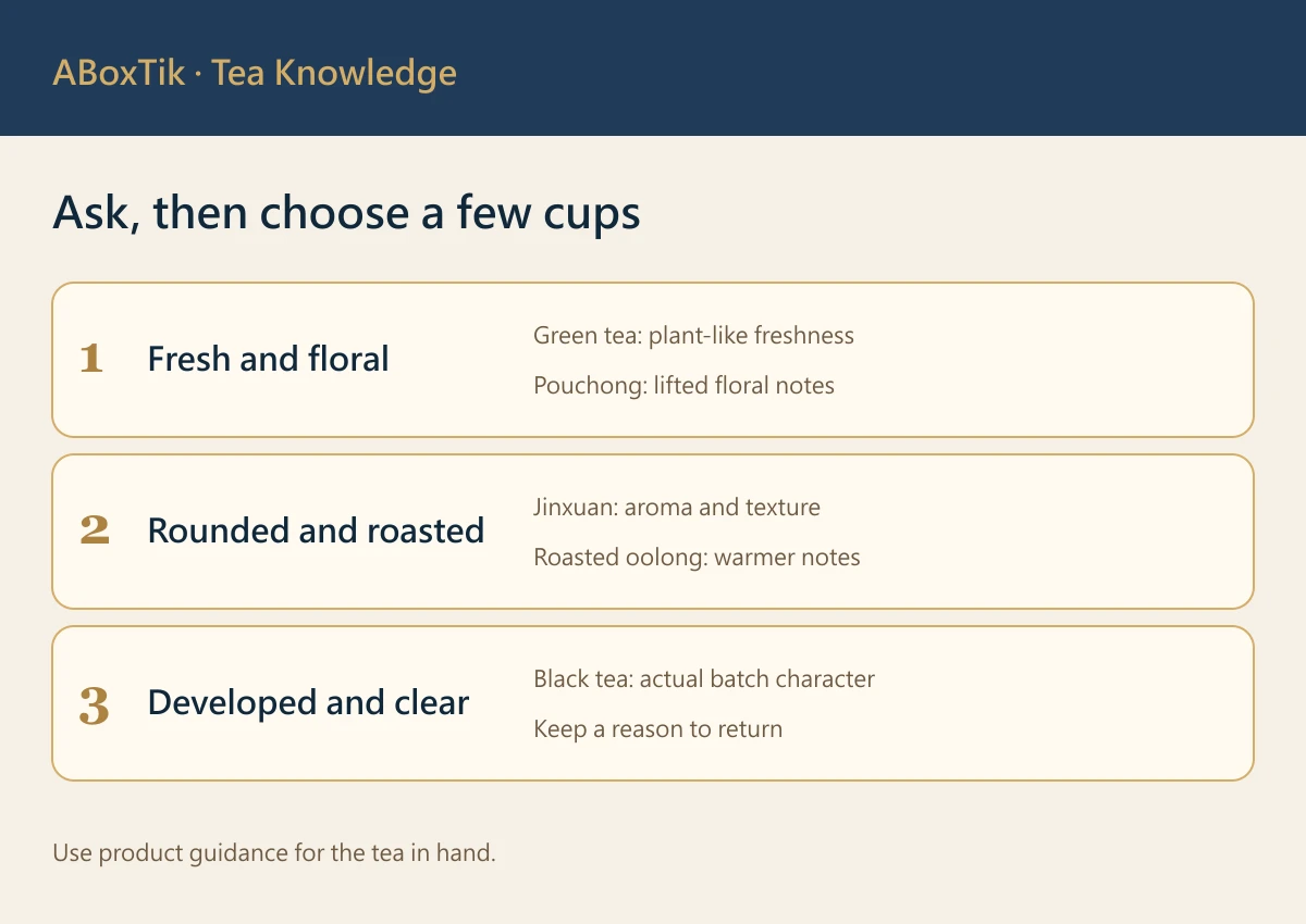 Five-style Taiwan tea introduction: green tea, pouchong, Jinxuan, roasted oolong and black tea