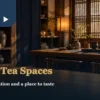 Taiwan teahouse culture with timber tea shelves, a window table and a contemporary counter