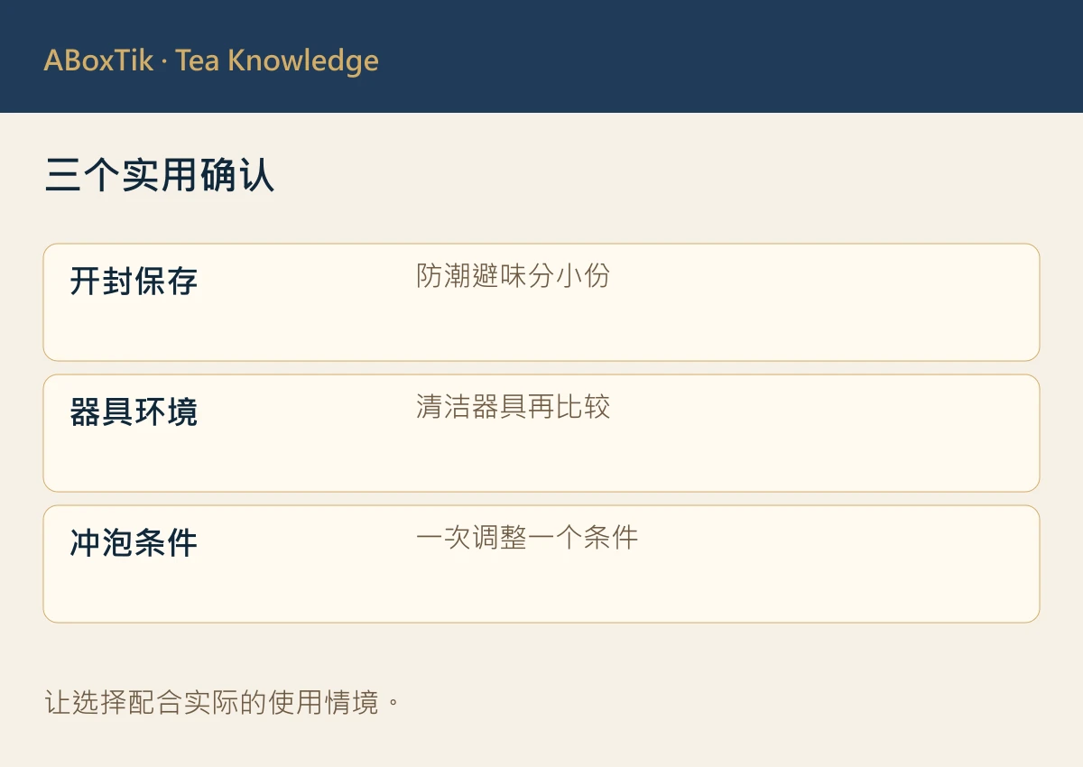茶香变淡观察表：先核对条件，再选一项调整