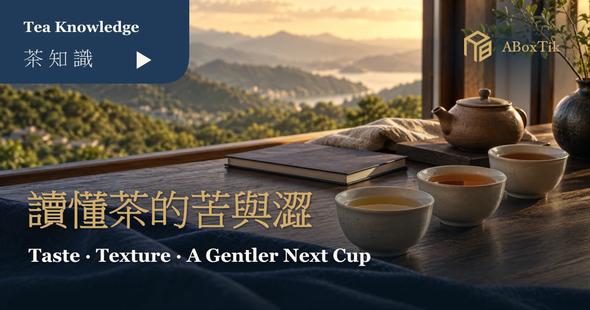 窗邊三杯茶湯、陶壺與筆記本的暖色情境