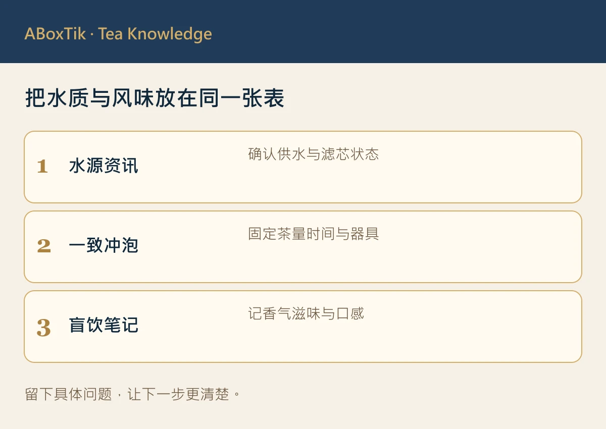 泡茶用水比较图：水源资讯、一致冲泡与盲饮笔记