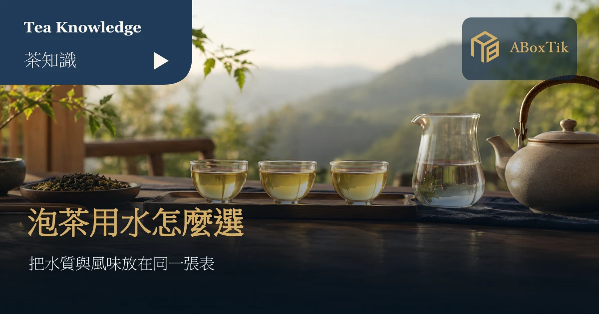泡茶用水：三杯茶湯、清水壺與茶器