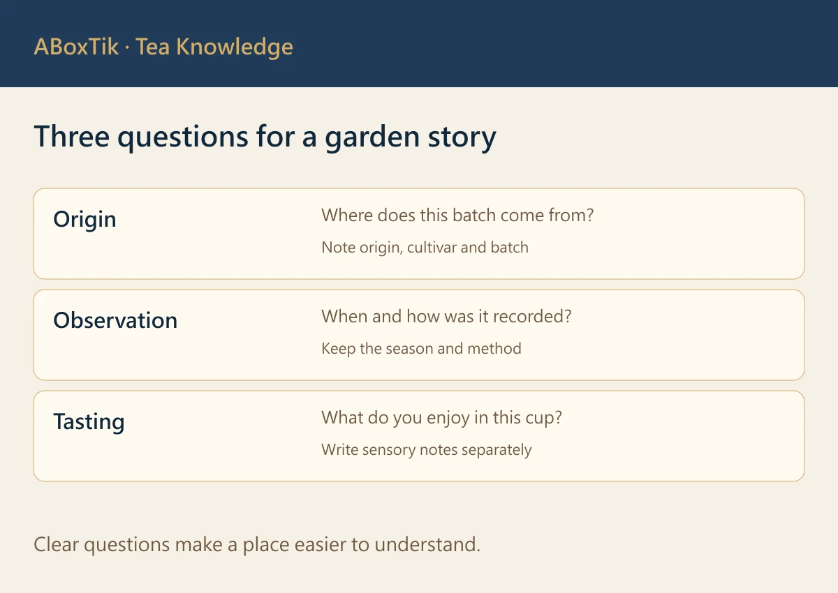 Taiwanese tea on a tea table beside a garden observation card